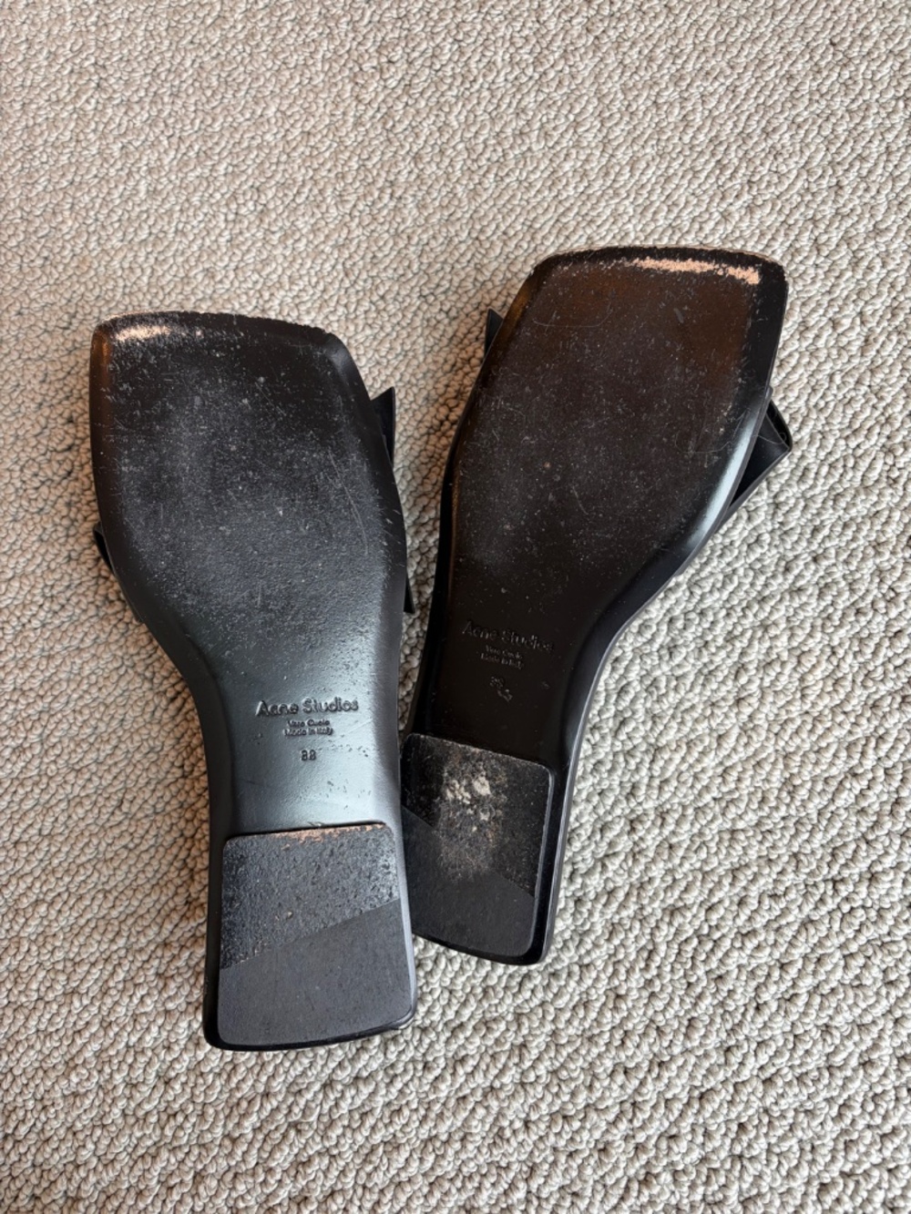 Acne Studios Knot Detail Slides 38 7.5 Black Leather flat slides - Picture 7 of 9